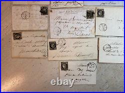FRANCE LOT DE 10 LETTRES AVEC CERES 20c N° 3 AVEC GRILLE + CAD T 14 ET 15 A VOIR