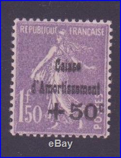 FRANCE N°268 C. A. +50c S. 1F50 VIOLET NEUF xx SUP