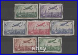 FRANCE POSTE AERIENNE 8 à 14 AVION SURVOLANT PARIS  à 15% de la cote