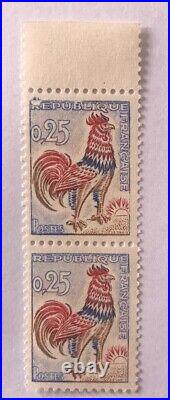 FRANCE! Paire de Timbres NEUFS Roulettes de 1962 n°1331d Fluor! R manquant