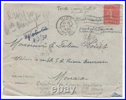 FRANCE - RARE Enveloppe timbrée - Mlle. MARVINGT Marie Pilote Aéronaute