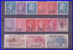 FRANCE STAMP ANNEE COMPLETE 1926 YVERT N° 217/232, 15 TIMBRES NEUFS xx TTB V133