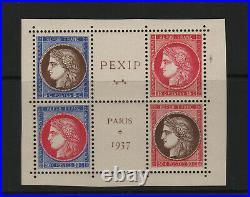 FRANCE STAMP TIMBRE 348 / 351 CERES EXPOSITION PEXIP 1937 NEUFS xx TTB V048