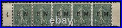 FRANCE STAMP TIMBRE FRANCHISE MILITAIRE YVERT 3 SEMEUSE 15c BANDE 5 NEUF Y499