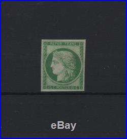 FRANCE STAMP TIMBRE N° 2 CERES 15c VERT 1850 NEUF x TB SIGNE A VOIR R867