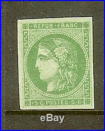 FRANCE STAMP TIMBRE N° 42B CERES BORDEAUX 5c VERT-JAUNE NEUF x TB