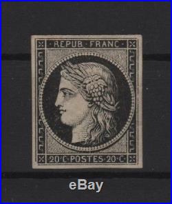 FRANCE STAMP TIMBRE YVERT N° 3a CERES 20c NOIR S. BLANC 1849 NEUF (x) TB T552