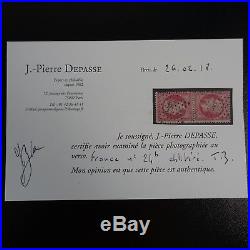 FRANCE TIMBRE NAPOLÉON N°24b TÊTE BÊCHE + CERTIFICAT J. P. DEPASSE COTE 10000