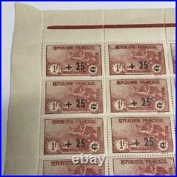 FRANCE TIMBRE YVERT 168 +25s 1+1f Orphelins de la guerre feuille 25 timbres neuf