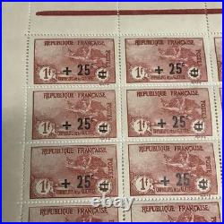 FRANCE TIMBRE YVERT 168 +25s 1+1f Orphelins de la guerre feuille 25 timbres neuf