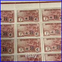 FRANCE TIMBRE YVERT 168 +25s 1+1f Orphelins de la guerre feuille 25 timbres neuf