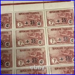 FRANCE TIMBRE YVERT 168 +25s 1+1f Orphelins de la guerre feuille 25 timbres neuf