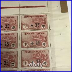 FRANCE TIMBRE YVERT 168 +25s 1+1f Orphelins de la guerre feuille 25 timbres neuf