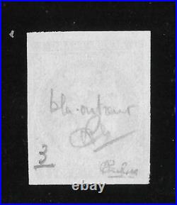 FRANCE YT 46Bh bleu outremer OBL TB SIGNÉ ET ANNOTÉ CALVES POUR LA NUANCE