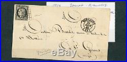 FRANCE collection Cérès #6 lettre n°3 gris noir signé Baudot Brun janvier 1849