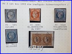 FRANCE collection classique #15 timbres Ceres 1849 1 paire 5 x2 oblitérations PC