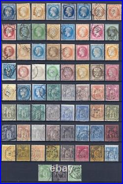 France 1849/1890, Collection de 67 timbres Cérès, Napoléon, Sage, COTE +1200 France 1849/1890, Collection de 67 timbres Cérès, Napoléon, Sage, COTE +1200