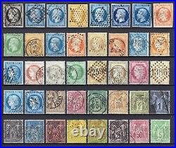 France 1849/1890 Superbe collection 40 timbres Napoléon Cérès TB 1er choix