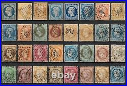 France 1852/1875 SUPERBE collection 32 timbres Napoléon Cérès TB 1er choix