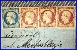 France 1857 Multiple Sur Lettre Afronchi New York