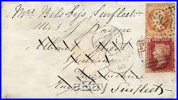 France 1868 n°23 empire 40 c Grande Bretagne 1 penny red sur lettre réexpédiée