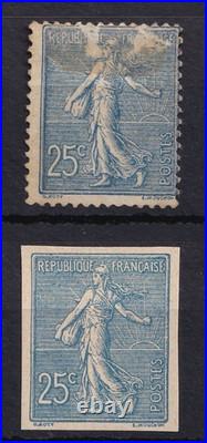 France 1903 Variété non dentelé et recto verso Yvert n°132c et 132d