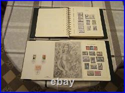 France 1970 à 2004 belle collection timbres oblitérés 4 albums dont 2 Leuchtturm