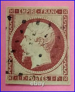 France 1 Franc Carmin Napoleon III Empire Franc Oblitere N° 18 (506)