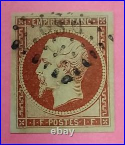 France 1 Franc Carmin Napoleon III Empire Franc Oblitere N° 18 (508)