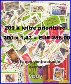 France 200 Timbres Validites Permanentes Lettre Prioritaire Faciale 286,00