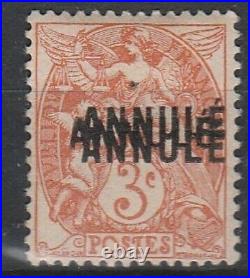 France 3 Cts Type Blanc N°111 C1 1 Triple Surcharge Annule -signe Brun