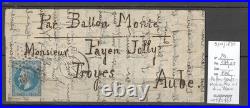 France Ballon Monté 09/10/1870 Le Washington ou Louis Blanc pour Troyes
