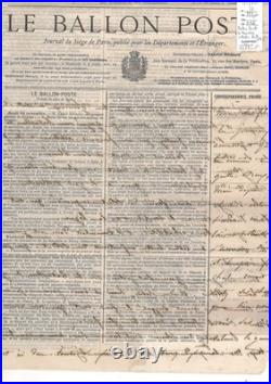 France Ballon Monté LE FRANKLIN 02/12/1870 + Ballon Poste no9 pour Dreux