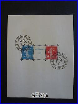France Bloc #2 Exposition Philatelique de Strasbourg 1927 Oblit. Cote 1350 Euros
