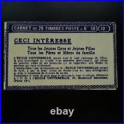 France Carnet N°272-c8 Timbre Type Fachi Neuf Mnh Trois Plis Cote 420