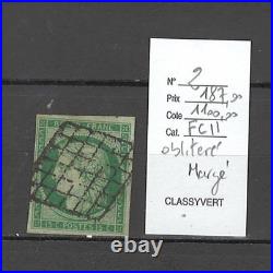 France Ceres 15 cts vert- Yvert 2 Margé