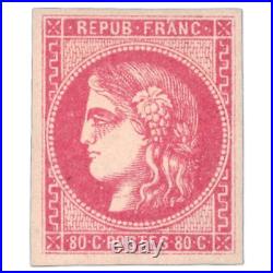 France Cérès Yt 49, Neuf Avec Charnière, Timbre Signé, Rare 1870