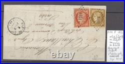France -Lettre Huningue Haut Rhin pour Paris Yvert 1 et 5 (pd) SIGNE