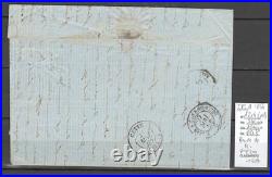 France Lettre Yvert 12 Bande de 4 1856 Vierzon (Cher) pour Cette