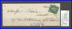 France Lettre locale Yvert 2 Ceres 15cts vert Paris