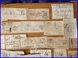 France Lot De 70 Lettres Avec Marques Postales Taxes Double Traits, Griffes, Cad