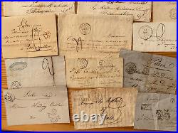 France Lot De 70 Lettres Avec Marques Postales Taxes Double Traits, Griffes, Cad