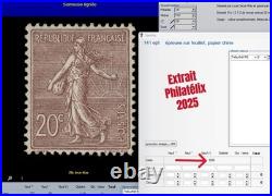 France N° 131 Semeuse lignée 20c. Épreuve en noir sur chine TB Rare