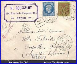 France N°14+96 Sur Lettre Recommandée Cad Paris 58 Rue Doudeauville 13/08/1901