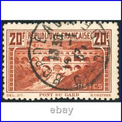 France N°262b Pont Du Gard Type 1 Timbre Oblitéré Signé Brun Cote 500