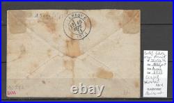 France N°36 10c coupé en deux +n°37 20c bleu pour faire 25cts