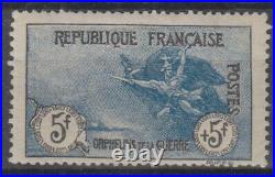 France Orphelin 5f+5f N° 155 Neuf Gomme Charniere Signe Brun Cote 2100