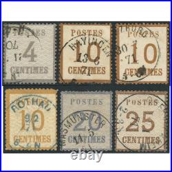 France Série Timbres Alsace-lorraine N°3-5-6 Et 7 Burelage Renversé Oblitérés