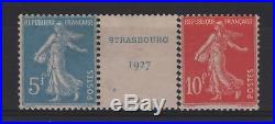 France Stamp Timbre 241/42 Semeuse 5f+10f Strasbourg 1927 Neufs A Voir T295