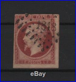 France Stamp Timbre N° 18 Napoleon III 1f Carmin 1853 Oblitere A Voir T554